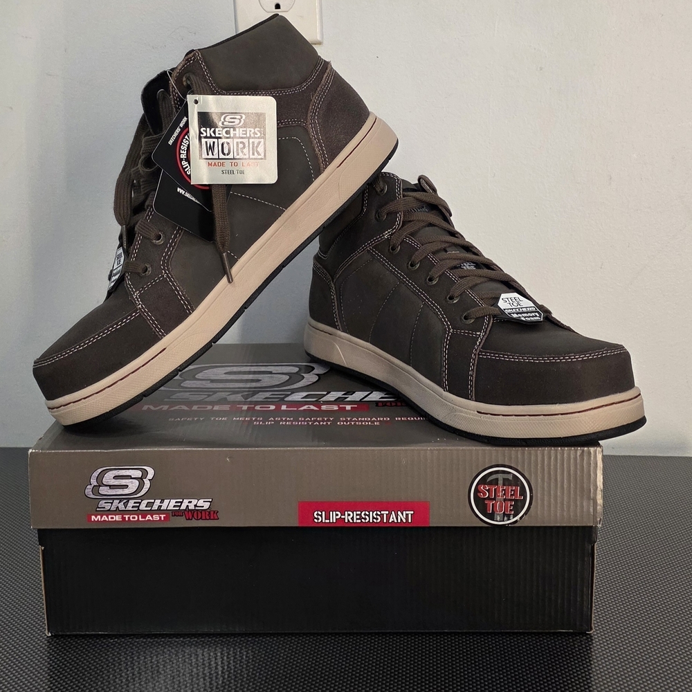 Skechers Men's Brown Slip-Resistant Shoes